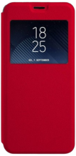 Funda Tapa Libro Ventana para Samsung Galaxy J6 2018 J600 Rojo Compatible