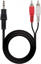 Cable Audio Estereo de 1 MiniJack 3,5MM Macho a 2 Rca Macho 1.5 Metros